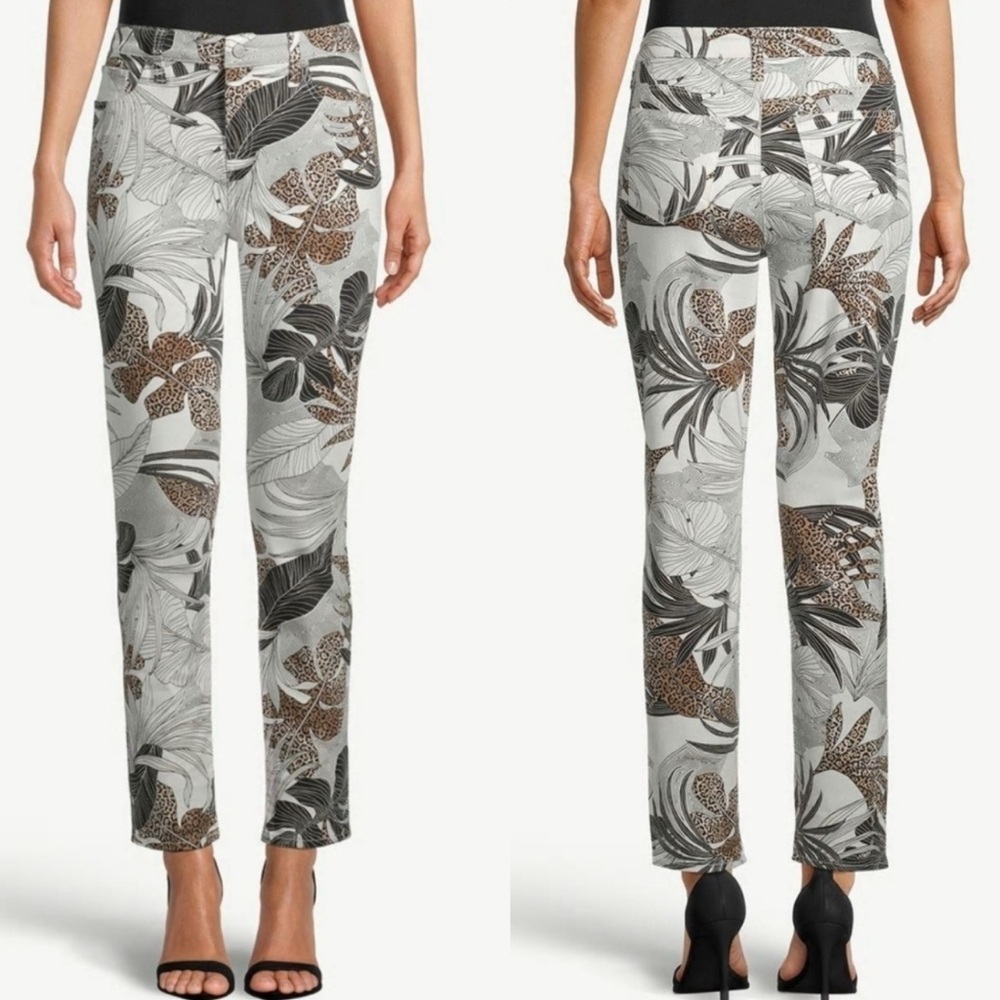Chico's‎ Brown Cream Ankle Cropped Jeans